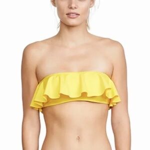 New! MILLY Cabana Ruffle Bandeau Bikini Top Mermaidcore 45509